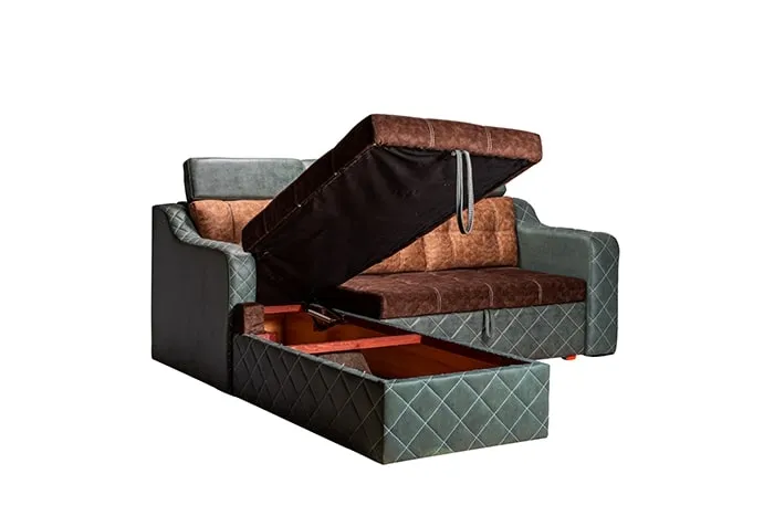VIVDeal The Compact Rugged Sofa Cum Bed With Lounger & Storage